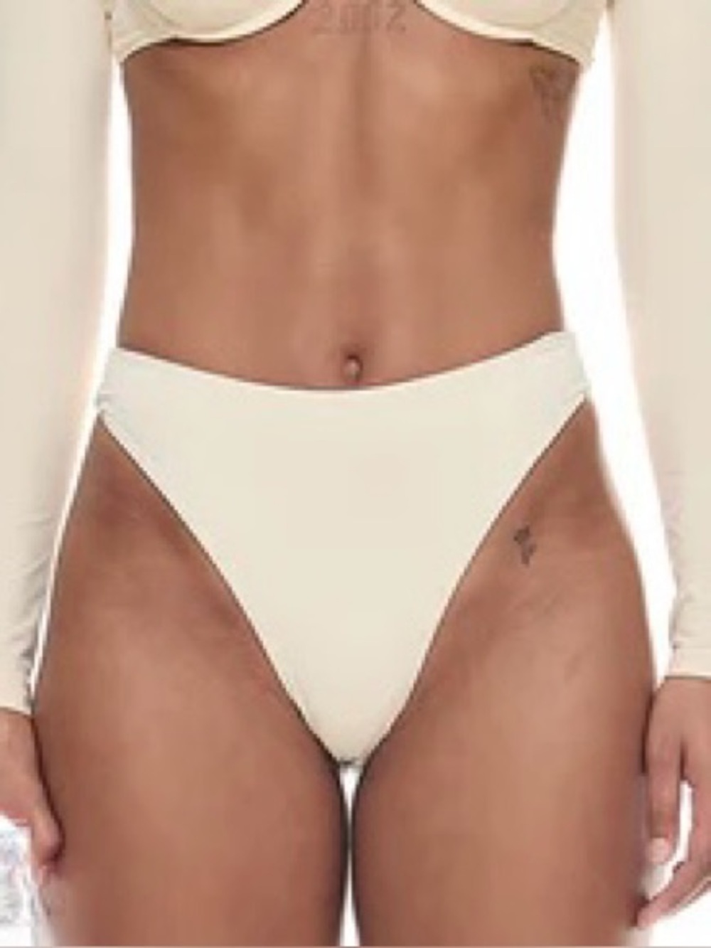 NWT New MYRA SWIM High Waist Yris Beige Cream Bikini Bottom XL